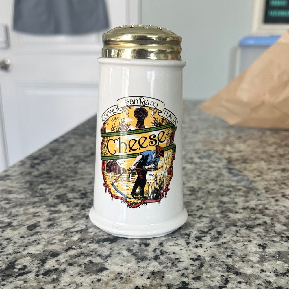 Vintage Himark “Buono San Remo Italia” Ceramic Cheese Shaker